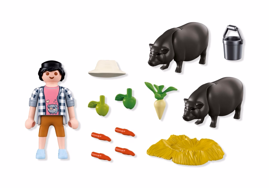 Fermier cu porci cu burtă