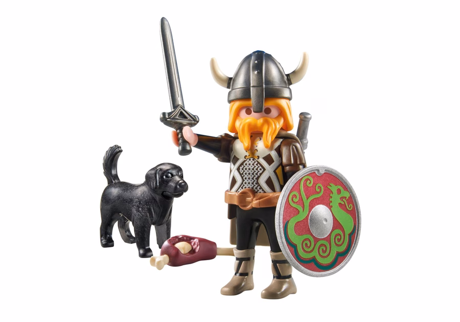 Viking cu câine de pază