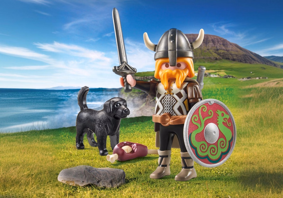 Viking cu câine de pază